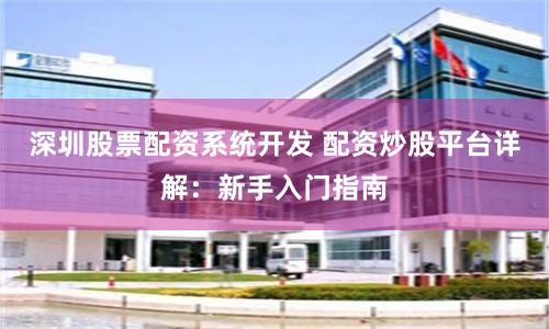 深圳股票配资系统开发 配资炒股平台详解：新手入门指南